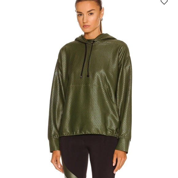 Koral Tops - Koral Friley Shiny Netz Sweatshirt hoodie in Juniper Green medium